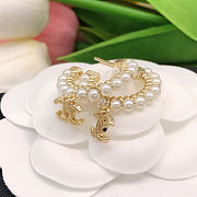 Chanel Pearl Charms CC Hoop Earrings Gold - 6