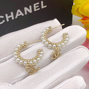 Chanel Pearl Charms CC Hoop Earrings Gold - 2