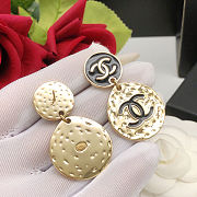 Chanel Enamel CC Disc Drop Earrings Gold Black - 5