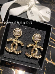Chanel Crystal CC Drop Logo Earrings Gold  - 1