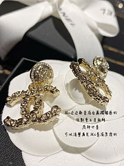 Chanel Crystal CC Drop Logo Earrings Gold  - 6