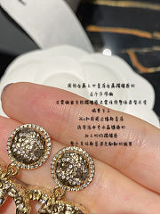 Chanel Crystal CC Drop Logo Earrings Gold  - 4