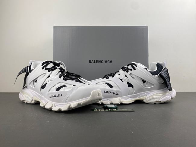 Balenciaga Track Shirt Sneaker in white and black polyurethane and cotton 542023WTRSH9010 - 1