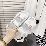 Chanel Dad White Leather Quilted Gold CC Logo Strap Double Chunky - 3