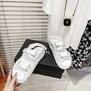 Chanel Dad White Leather Quilted Gold CC Logo Strap Double Chunky - 2