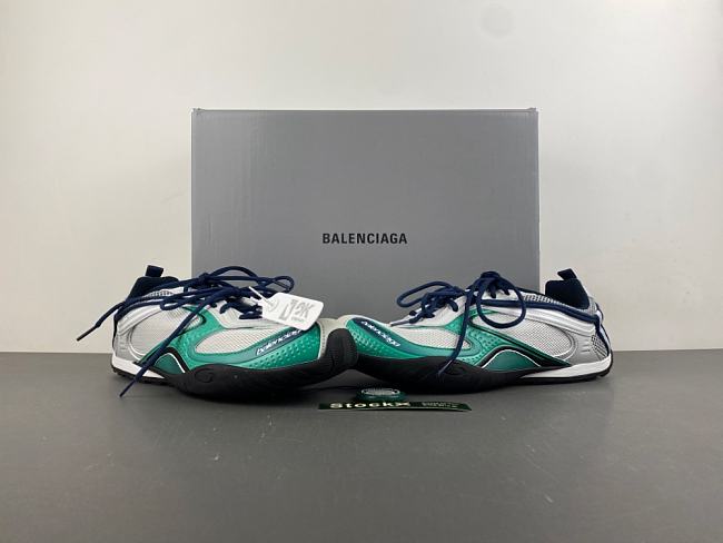 Balenciaga Men's Radar Gradient Lines Sneaker in Light Grey/green/black 865703WSTGL1031 - 1