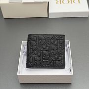 Dior Wallet with Coin Pocket Gray Dior Gravity Leather Size 11.5x9.5x3cm - 1