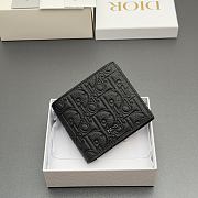 Dior Wallet with Coin Pocket Gray Dior Gravity Leather Size 11.5x9.5x3cm - 6