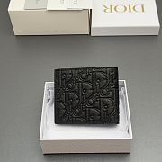 Dior Wallet with Coin Pocket Gray Dior Gravity Leather Size 11.5x9.5x3cm - 4