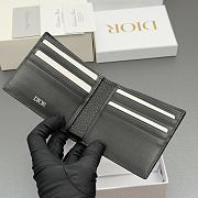 Dior Wallet with Coin Pocket Gray Dior Gravity Leather Size 11.5x9.5x3cm - 3