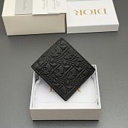 Dior Wallet with Coin Pocket Gray Dior Gravity Leather Size 11.5x9.5x3cm - 2