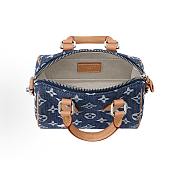 LV Speedy 18 Bandoulière Blue Monogram Flowers Denim M27557 Size 18 x 12 x 10 cm - 4