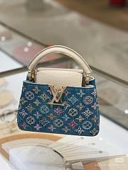 LV Capucines Mini Denim Blue/Cream M12947 Size 21 x 13.6 x 8 cm - 5