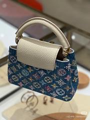 LV Capucines Mini Denim Blue/Cream M12947 Size 21 x 13.6 x 8 cm - 3