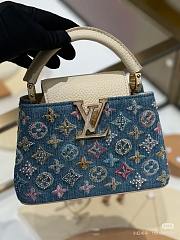 LV Capucines Mini Denim Blue/Cream M12947 Size 21 x 13.6 x 8 cm - 2