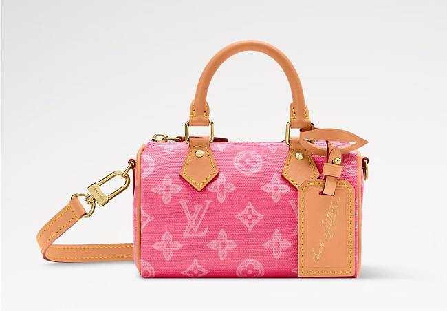 LV Nano Speedy Rose Ruban M28322 Size 16 x 10 x 7.5 cm - 1