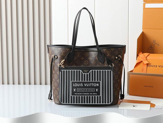 LV Neverfull Inside Out MM Monogram/ Black M28351 Size 47 x 28 x 14 cm - 1