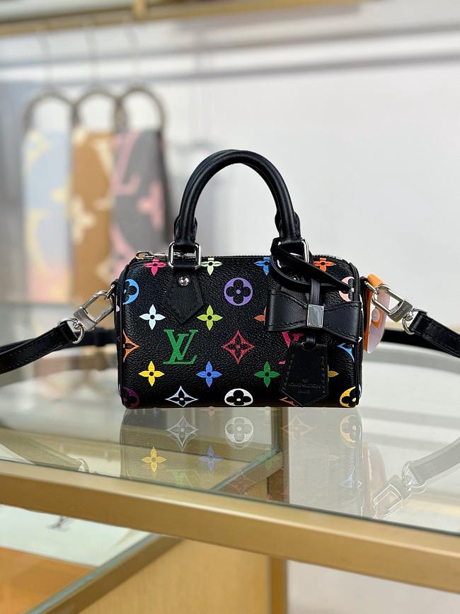 LV x TM Nano Speedy Multicolore Noir M13406 Size 16x10x7.5 cm - 1