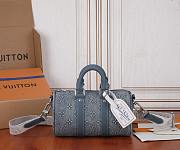 LV Monogram Washed Denim Keepall Bandouliere 25 Size 25x15x11CM - 1
