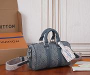 LV Monogram Washed Denim Keepall Bandouliere 25 Size 25x15x11CM - 6