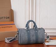 LV Monogram Washed Denim Keepall Bandouliere 25 Size 25x15x11CM - 4