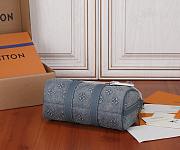 LV Monogram Washed Denim Keepall Bandouliere 25 Size 25x15x11CM - 5