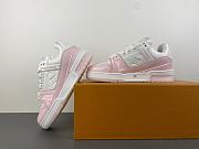 Louis Vuitton LV Trainer White Light Pink Embossed 1ABOEK - 2