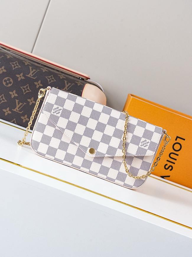 LV Pochette Félicie Damier Azur N40491 Size 21 x 12 x 3 cm - 1