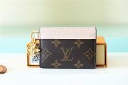 Louis Vuitton Monogram LV Charms Card Holder Rose Ballerine Size 11x7x0.5cm - 1