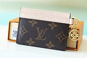 Louis Vuitton Monogram LV Charms Card Holder Rose Ballerine Size 11x7x0.5cm - 2
