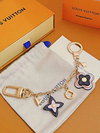 LV Brass Monogram Blooming Flowers Bag Charm Key Holder