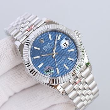 Rolex Datejust 41 M126334-0002 126334-0002 Oystersteel with a bright blue dial