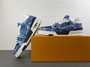 LV Trainer Sneaker Blue Monogram denim 1AJAQV - 2
