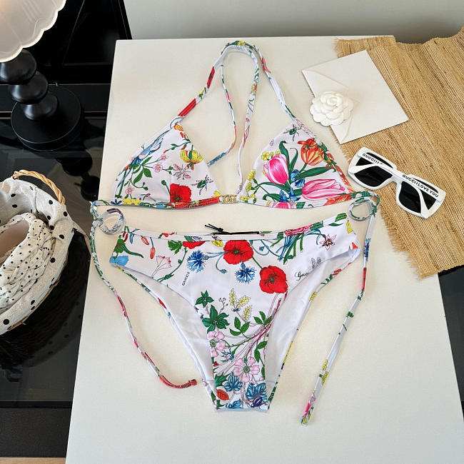 GG Women's Floral Bikini Set Swimwear Two Piece Swimsuit - 1