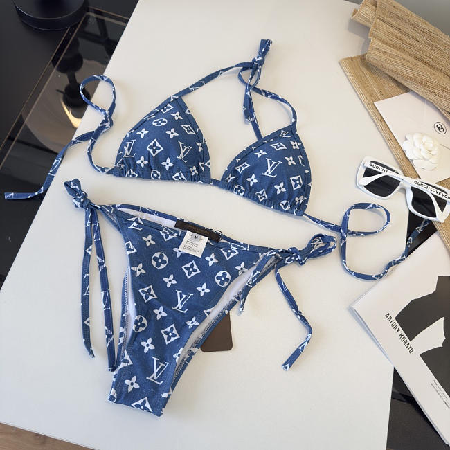 LV Print Bikini Blue - 1