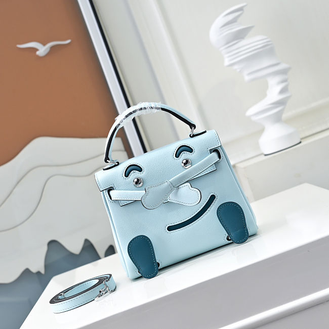 Hermes Kelly Doll Blue Size 16 - 1