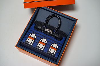 Hermès Night Sac Faubourg Birkin 20 Bleu Marine Matte Alligator Palladium Hardware