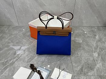 Hermès Herbag 31 - Bleu France Gold Size 25x31x10cm