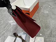 Hermes Military Toile Vache Hunter Herbag Zip Retourne 31 PM Rouge H Ebene Size 25x31x10cm - 6