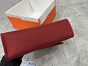 Hermes Military Toile Vache Hunter Herbag Zip Retourne 31 PM Rouge H Ebene Size 25x31x10cm - 5