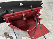 Hermes Military Toile Vache Hunter Herbag Zip Retourne 31 PM Rouge H Ebene Size 25x31x10cm - 3