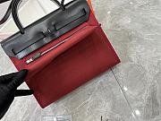 Hermes Military Toile Vache Hunter Herbag Zip Retourne 31 PM Rouge H Ebene Size 25x31x10cm - 2