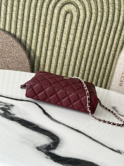 Chanel Caviar Quilted Top Handle Slim Vanity With Chain Burgundy Size 19cm - 5