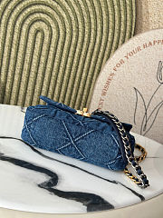 Chanel Denim Quilted Medium Chanel 19 Flap Blue Size 26x9x16cm - 4