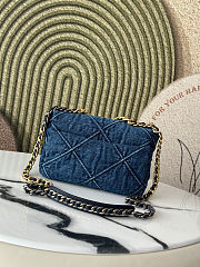 Chanel Denim Quilted Medium Chanel 19 Flap Blue Size 26x9x16cm - 3