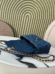Chanel Denim Quilted Medium Chanel 19 Flap Blue Size 26x9x16cm - 2