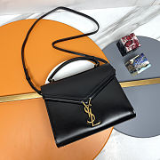 YSL Cassandra Mini Top Handle Bag in Black Size 24.5×20×11.5cm - 1