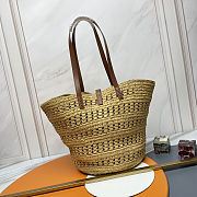 Saint Laurent Panier Medium Raffia ‘Beige’ Size 55x31x28cm - 4