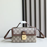 Gucci Ophidia mini top handle bag in beige and ebony Supreme Size 18.5x11x5cm - 1