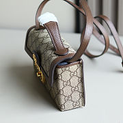Gucci Ophidia mini top handle bag in beige and ebony Supreme Size 18.5x11x5cm - 5